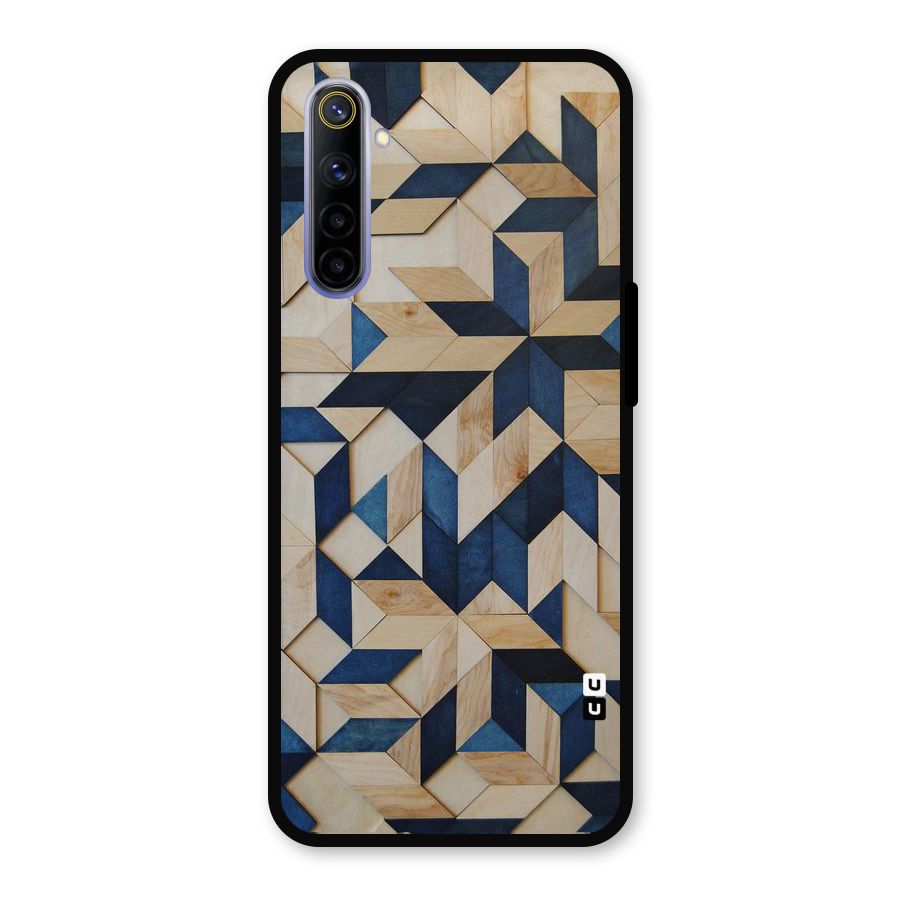 Disorted Wood Blue Metal Back Case for Realme 6i