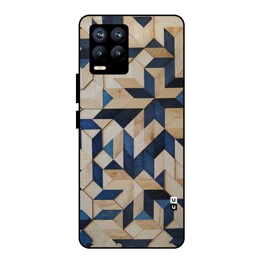 Disorted Wood Blue Metal Back Case for Realme 8 Pro
