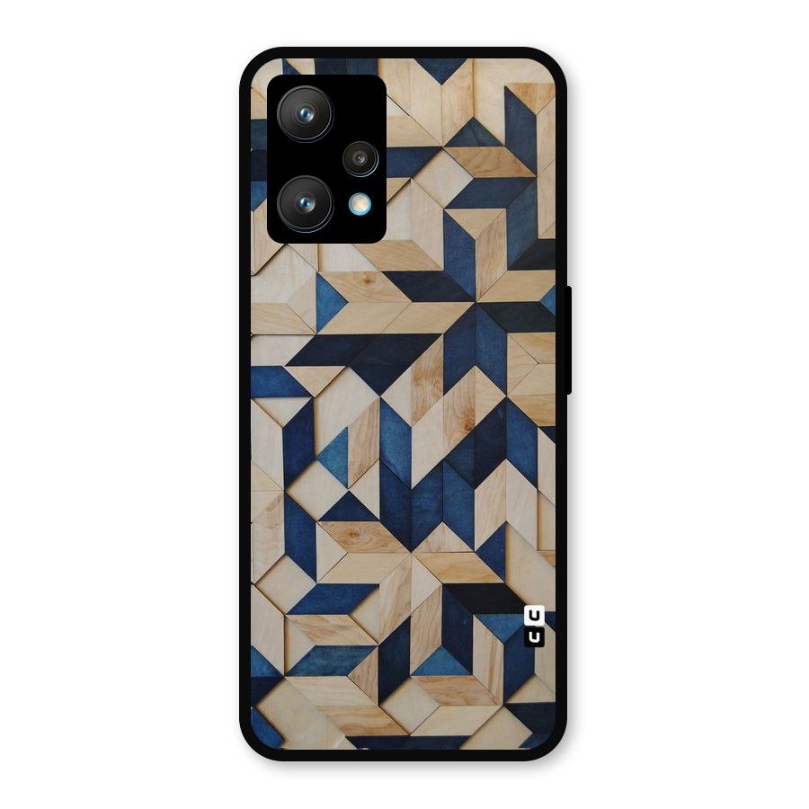 Disorted Wood Blue Metal Back Case for Realme 9 Pro Plus 5G