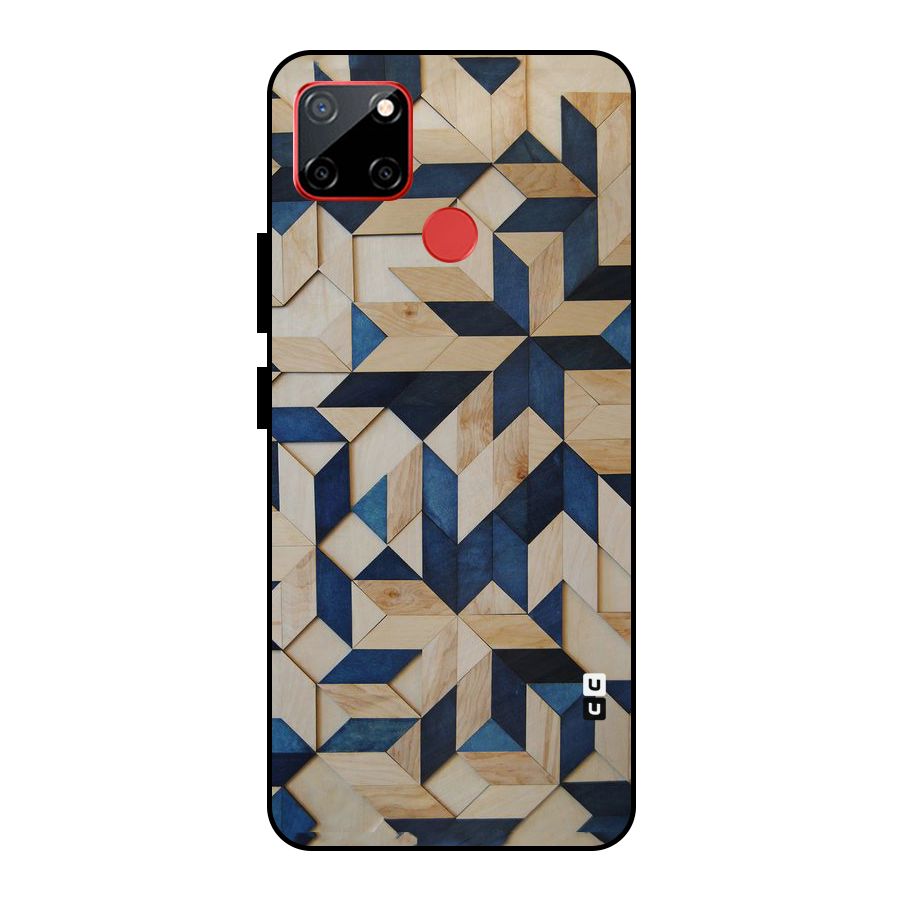 Disorted Wood Blue Metal Back Case for Realme C12