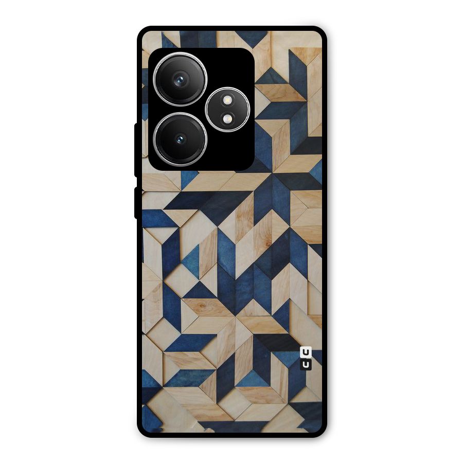 Disorted Wood Blue Metal Back Case for Realme GT 6T