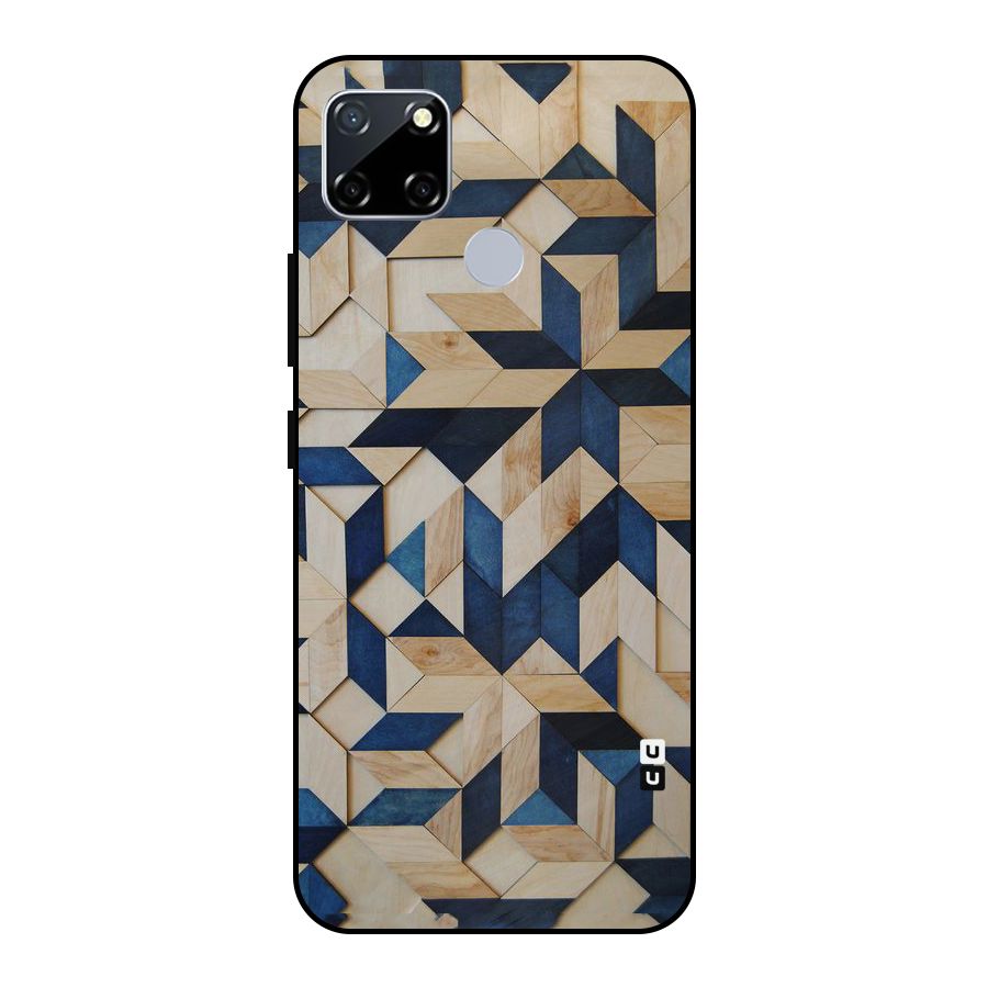 Disorted Wood Blue Metal Back Case for Realme Narzo 20