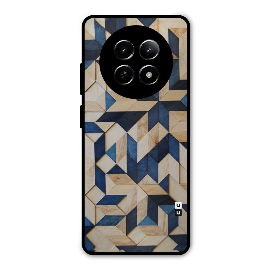 Disorted Wood Blue Metal Back Case for Realme Narzo N65