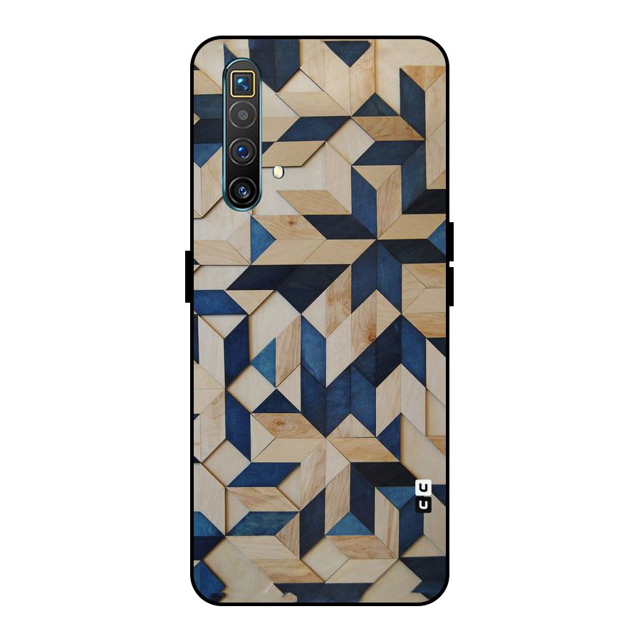 Disorted Wood Blue Metal Back Case for Realme X3