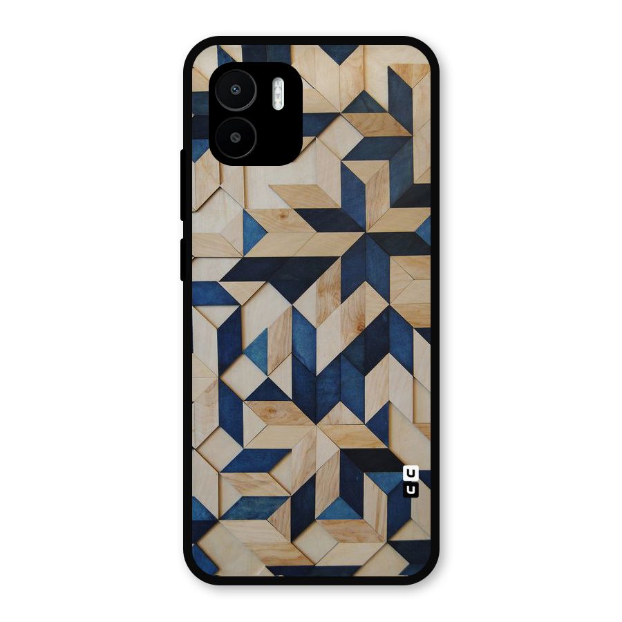 Disorted Wood Blue Metal Back Case for Redmi A2