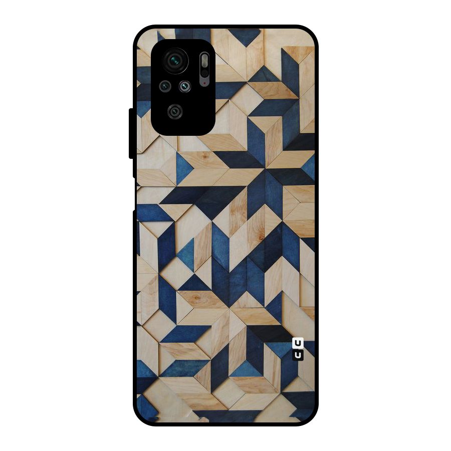 Disorted Wood Blue Metal Back Case for Redmi Note 10S