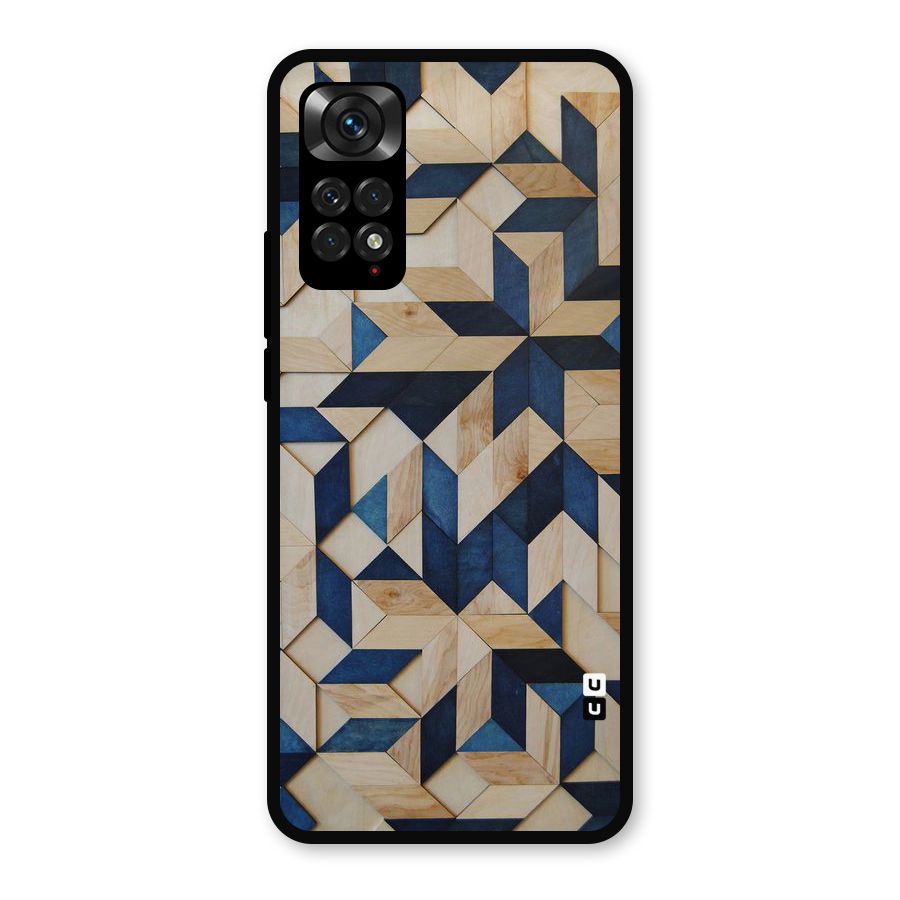 Disorted Wood Blue Metal Back Case for Redmi Note 11