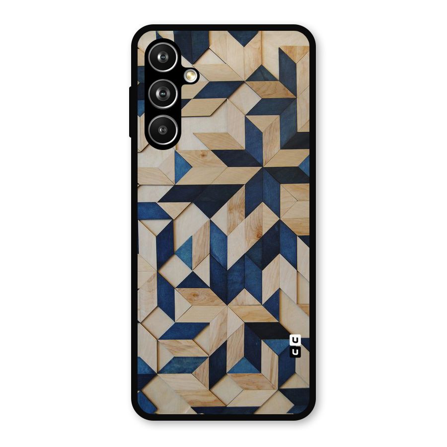 Disorted Wood Blue Metal Back Case for Samsung Galaxy M54