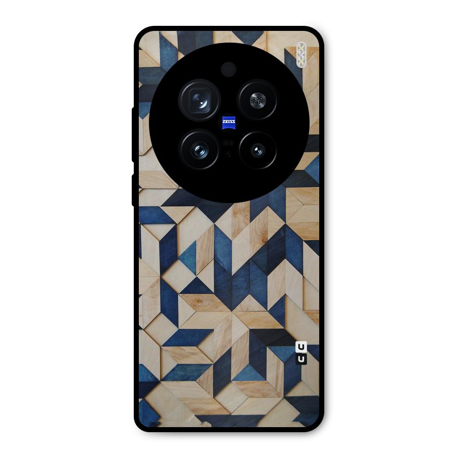 Disorted Wood Blue Metal Back Case for Vivo X200 Pro