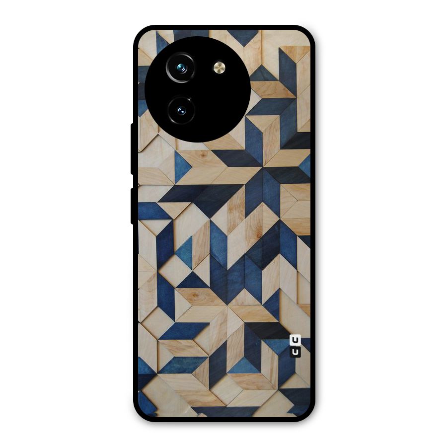 Disorted Wood Blue Metal Back Case for Vivo Y200i