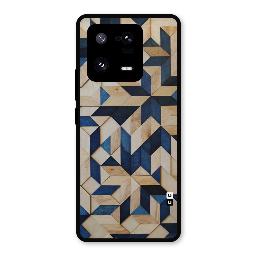 Disorted Wood Blue Metal Back Case for Xiaomi 13 Pro