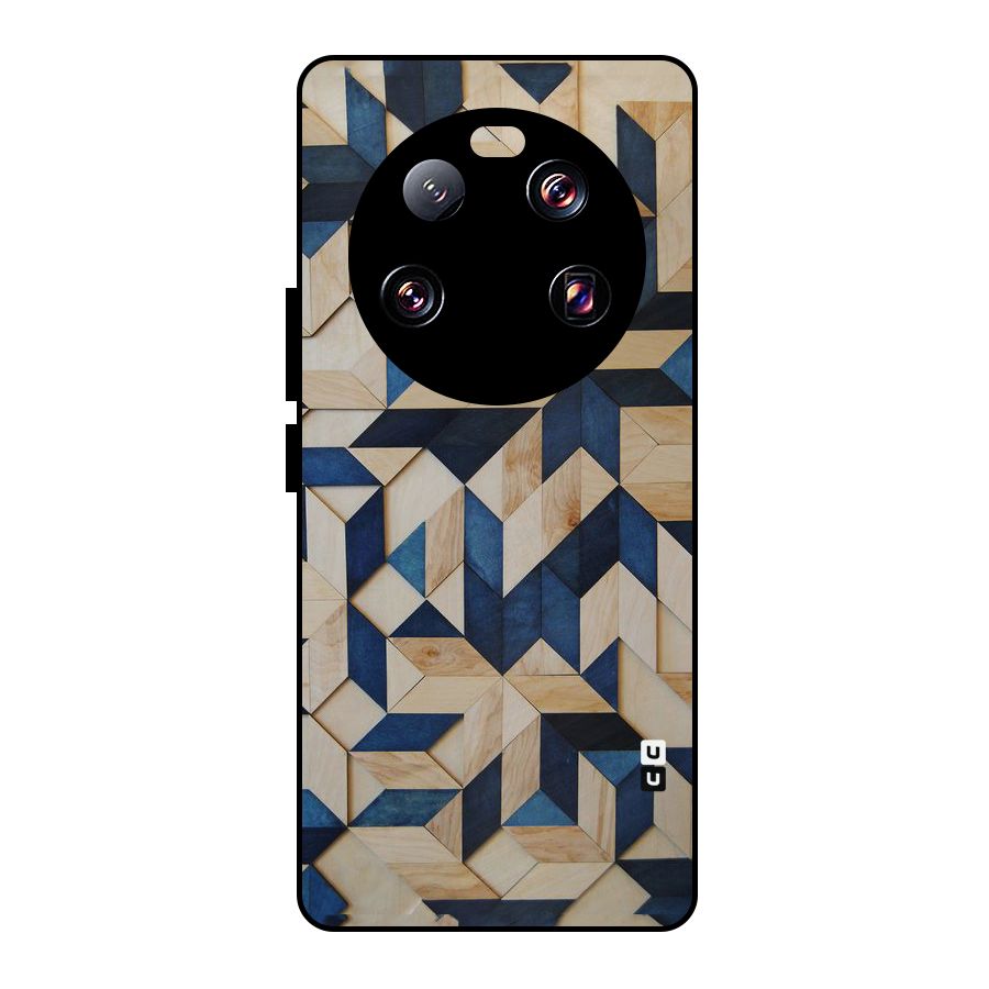 Disorted Wood Blue Metal Back Case for Xiaomi 13 Ultra