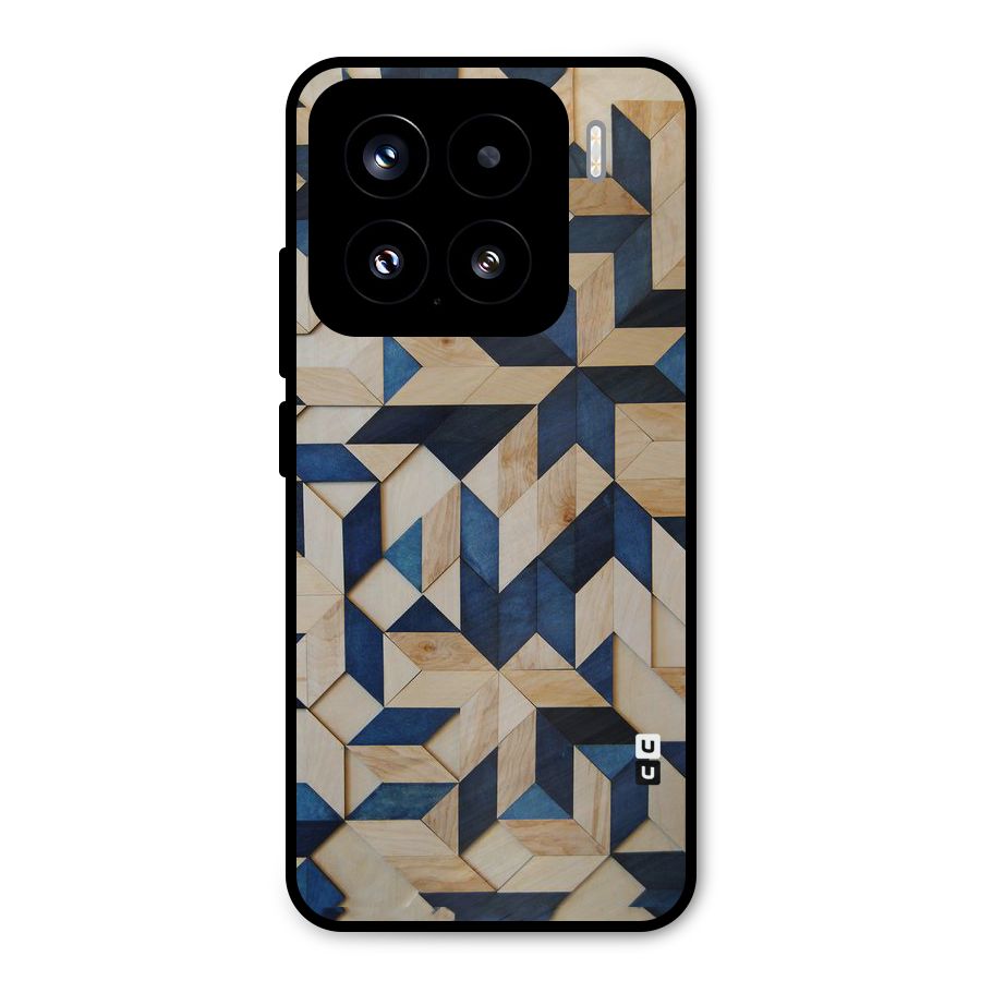 Disorted Wood Blue Metal Back Case for Xiaomi 15