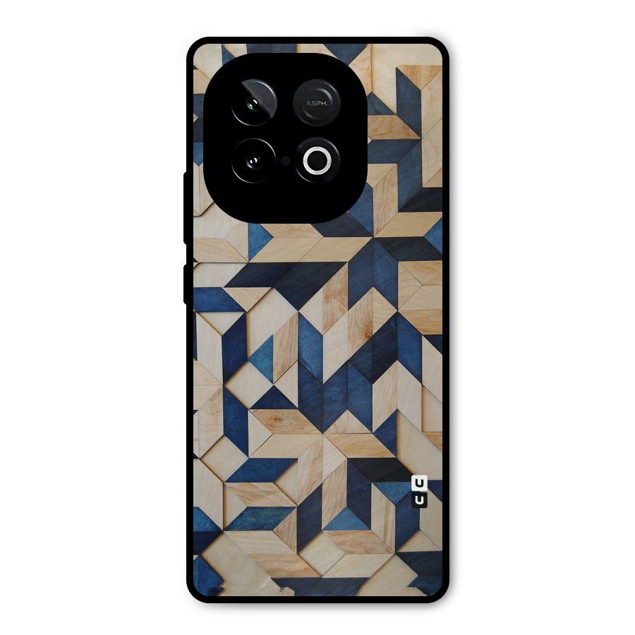 Disorted Wood Blue Metal Back Case for iQOO Neo 10