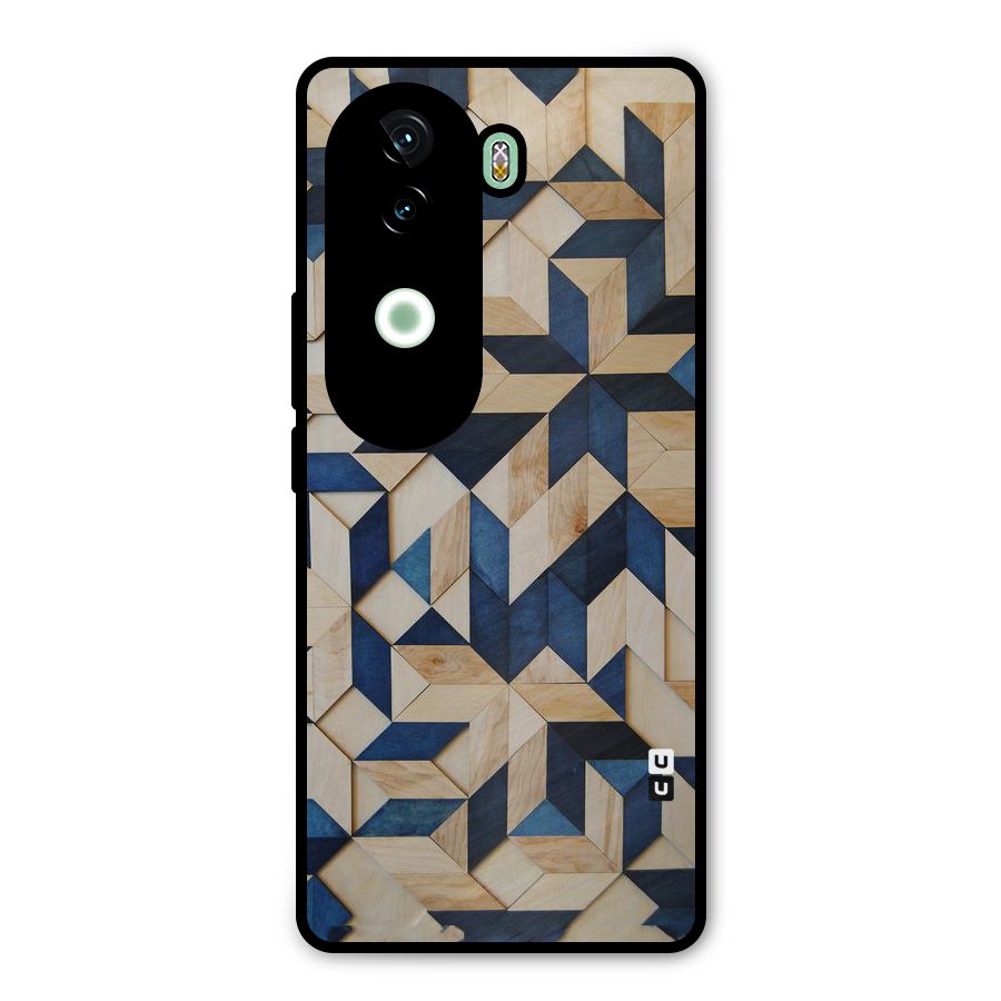 Disorted Wood Blue Metal Back Case for iQOO Z9s