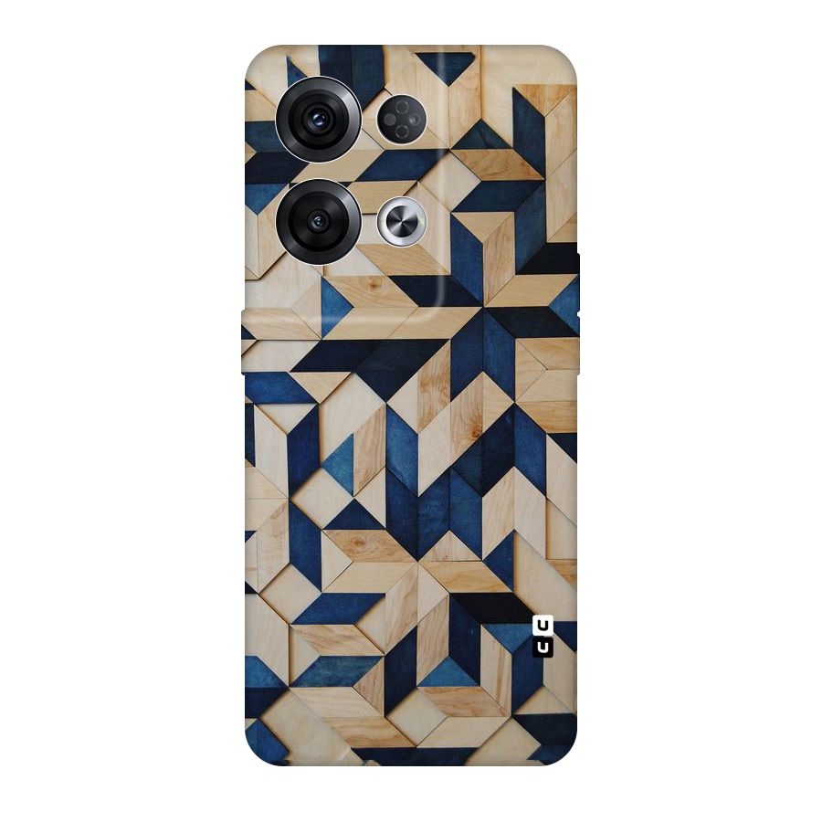 Disorted Wood Blue Original Polycarbonate Back Case for Oppo Reno8 Pro 5G