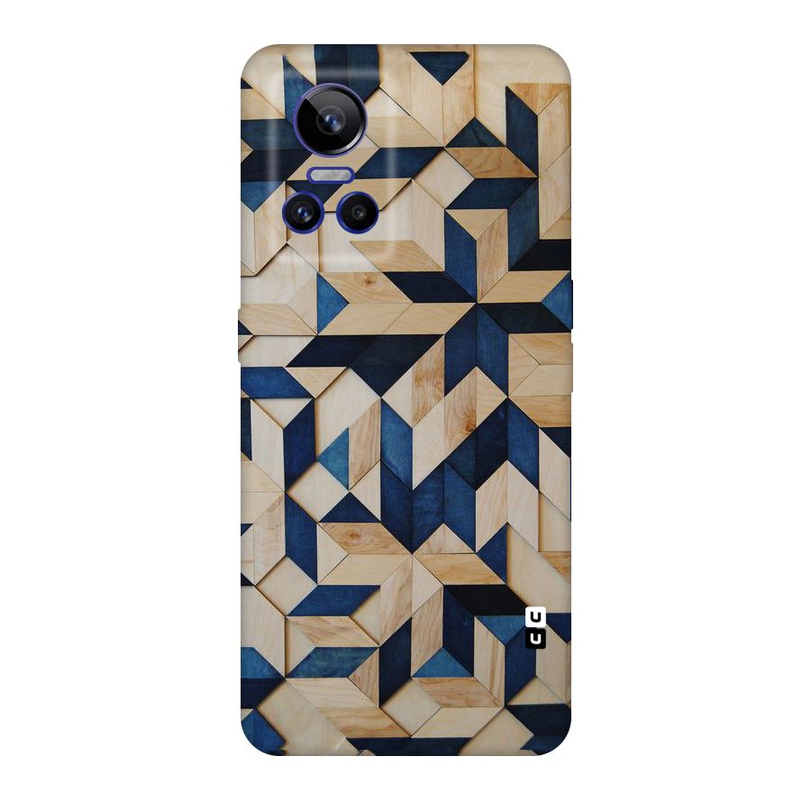 Disorted Wood Blue Original Polycarbonate Back Case for Realme GT Neo 3