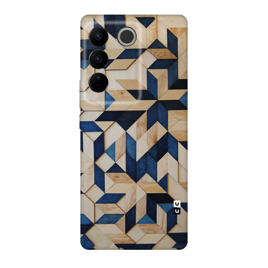 Disorted Wood Blue Original Polycarbonate Back Case for Vivo V27