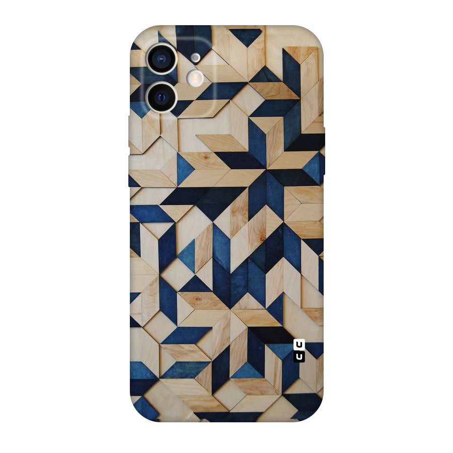 Disorted Wood Blue Original Polycarbonate Back Case for iPhone 12