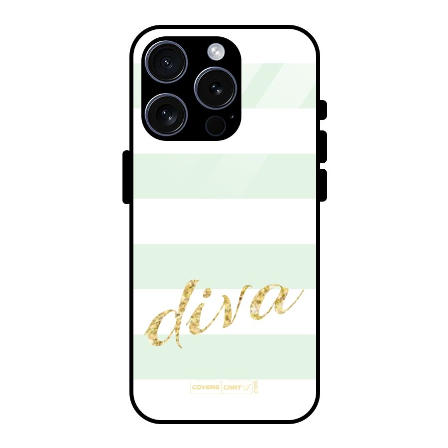 Diva Glass Back Case for iPhone 15 Pro