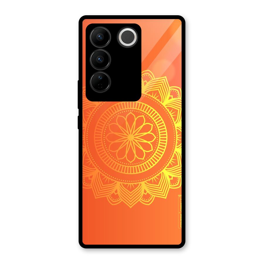 Diwali Rangoli Glass Back Case for Vivo V27