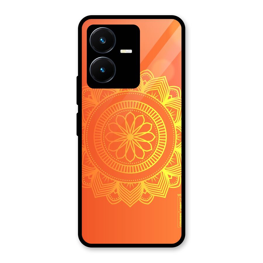 Diwali Rangoli Glass Back Case for Vivo Y22s