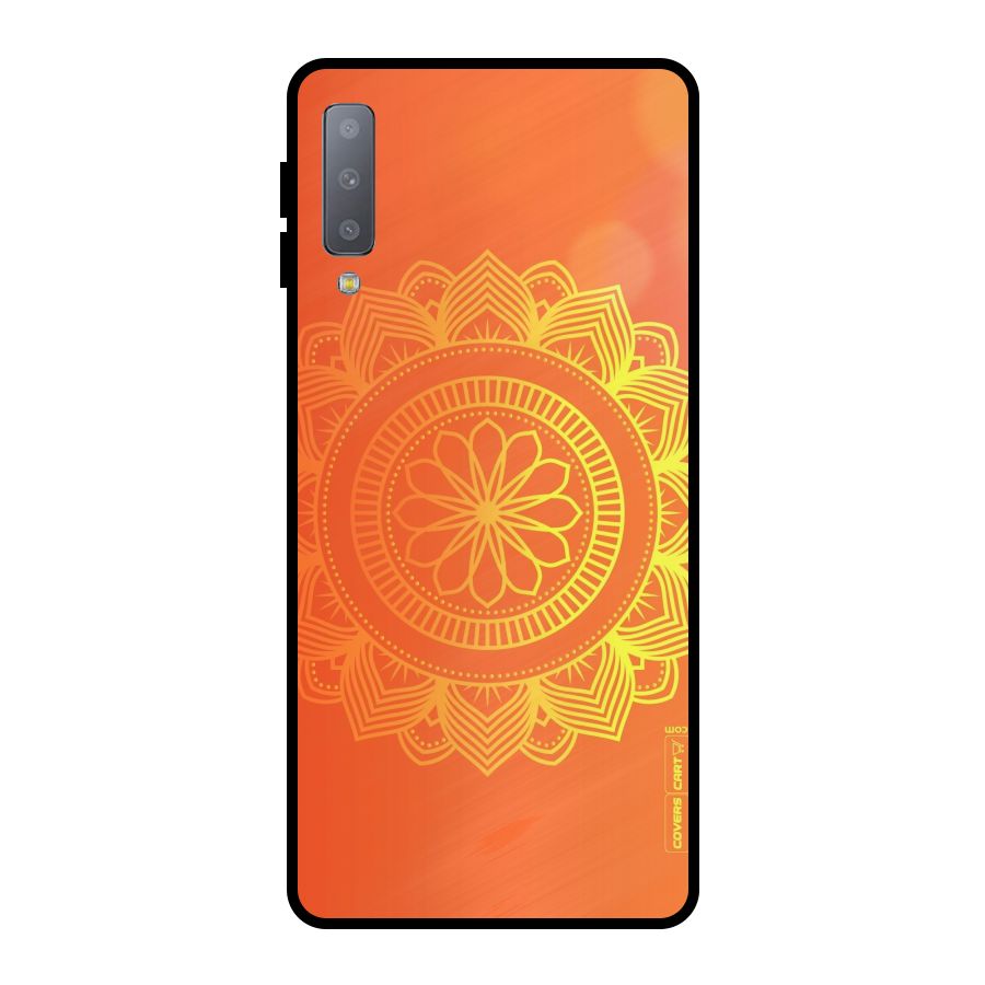 Diwali Rangoli Metal Back Case for Galaxy A7 (2018)