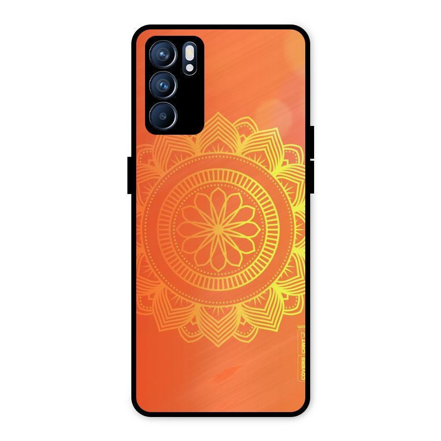 Diwali Rangoli Metal Back Case for Oppo Reno6 5G