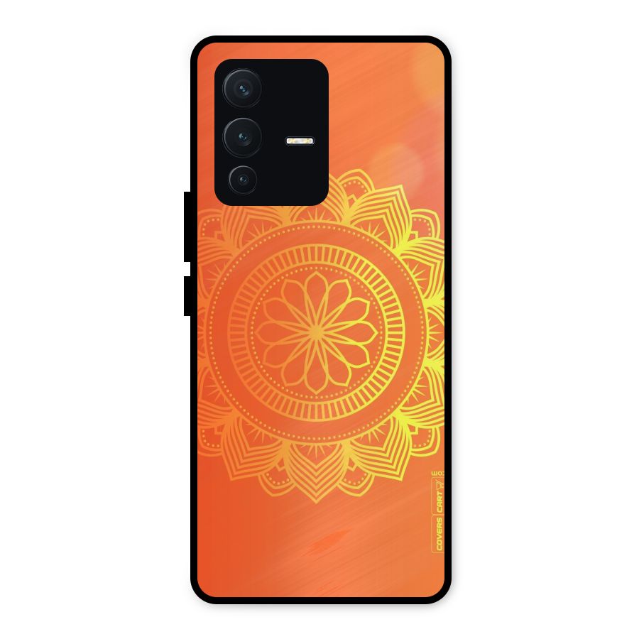 Diwali Rangoli Metal Back Case for Vivo V23 5G