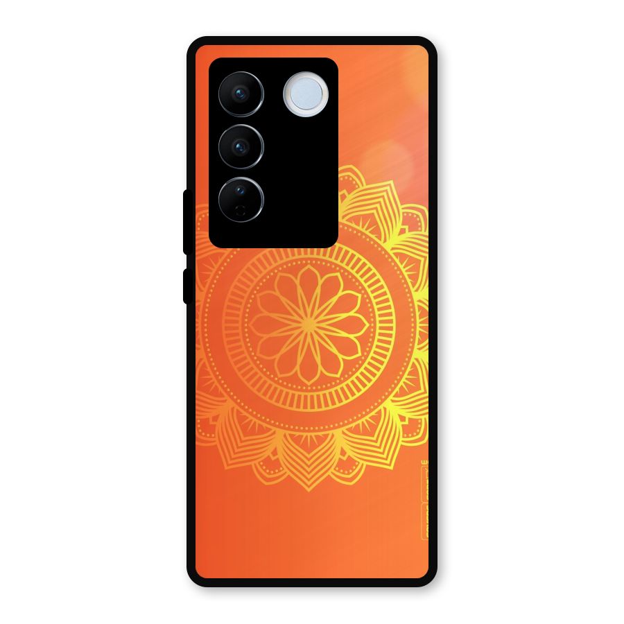 Diwali Rangoli Metal Back Case for Vivo V27