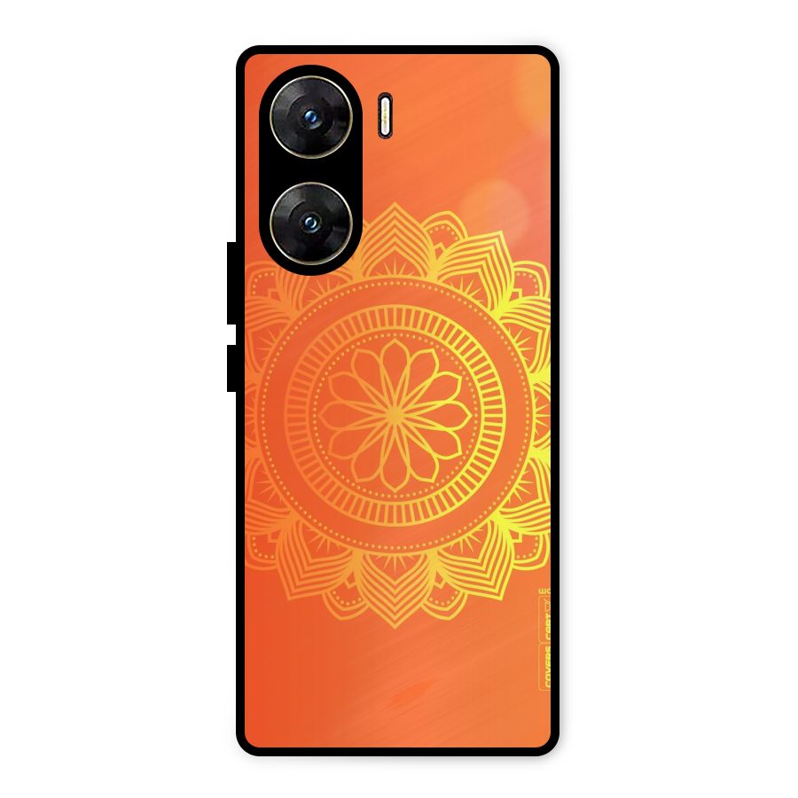 Diwali Rangoli Metal Back Case for Vivo V29e
