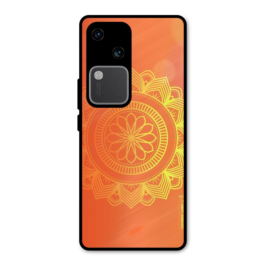 Diwali Rangoli Metal Back Case for Vivo V30 Pro