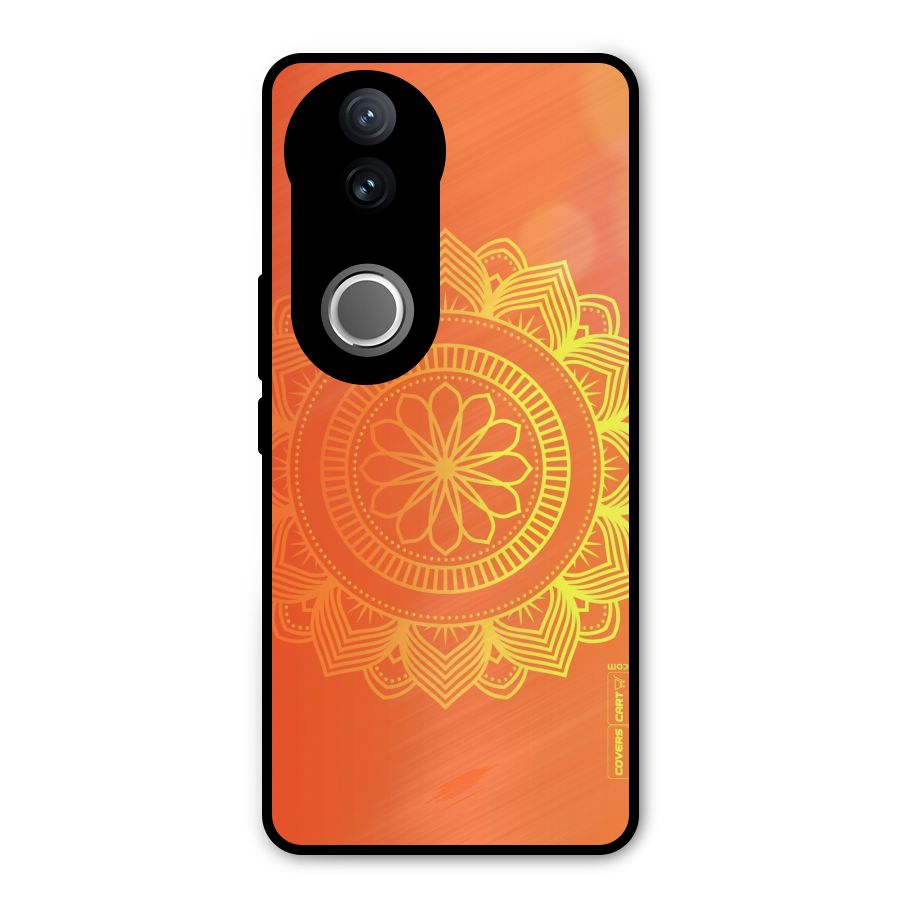 Diwali Rangoli Metal Back Case for Vivo V50e