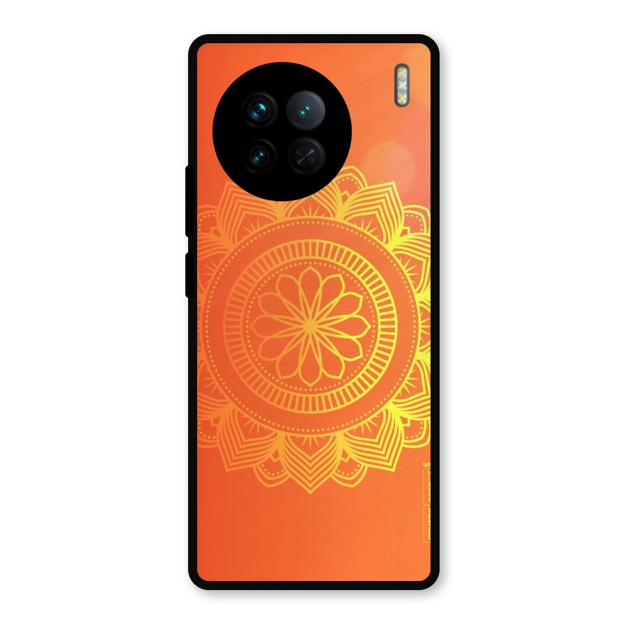 Diwali Rangoli Metal Back Case for Vivo X90