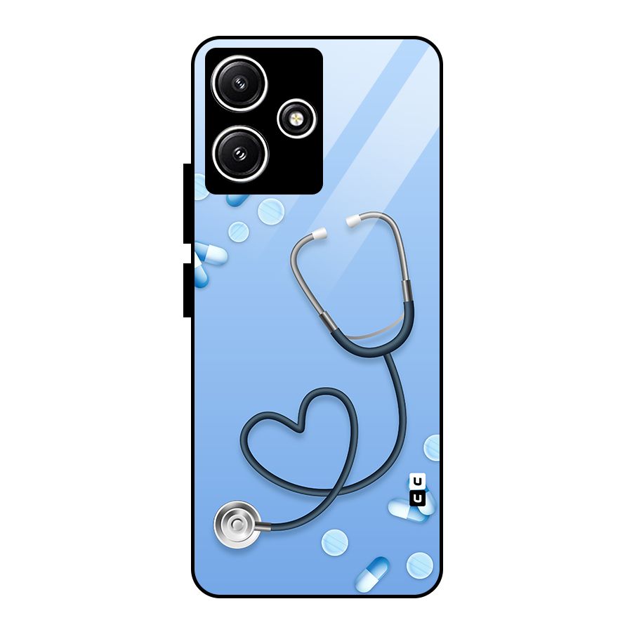Doctors Stethoscope Glass Back Case for Redmi 12 5G