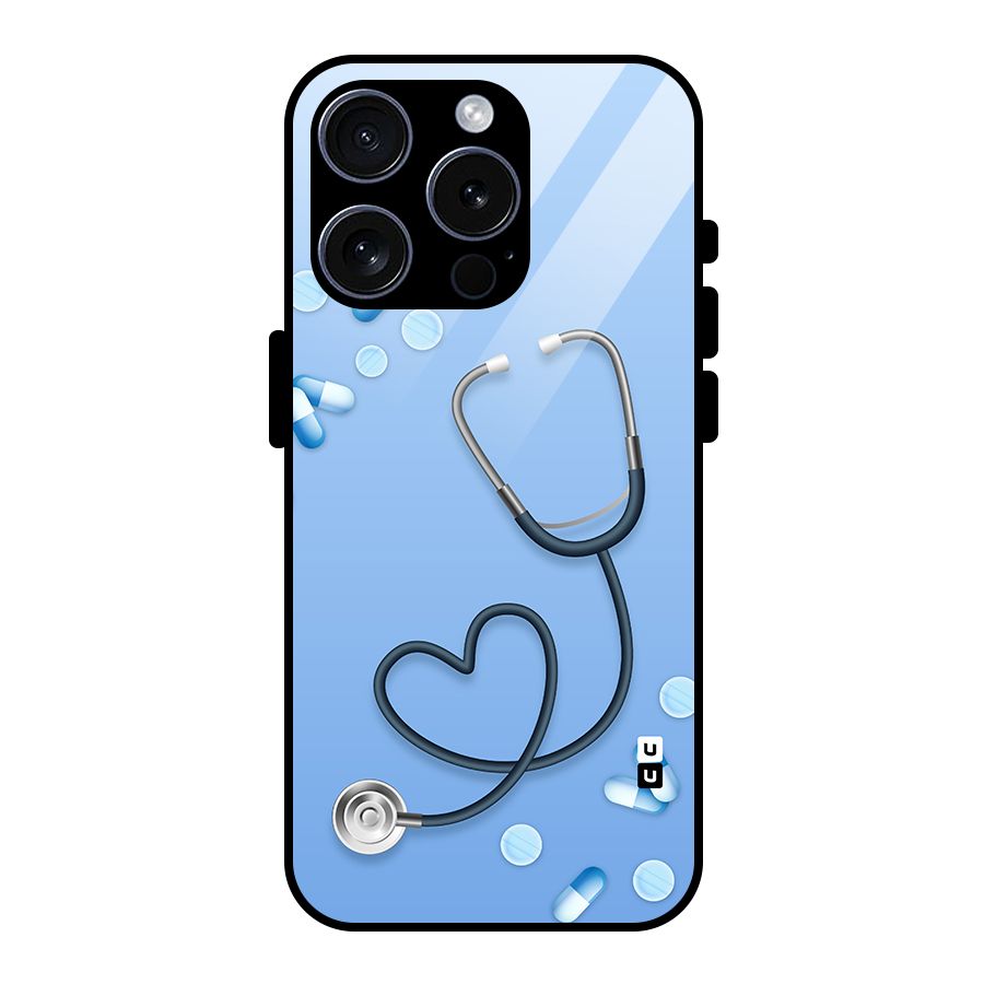 Doctors Stethoscope Glass Back Case for iPhone 15 Pro