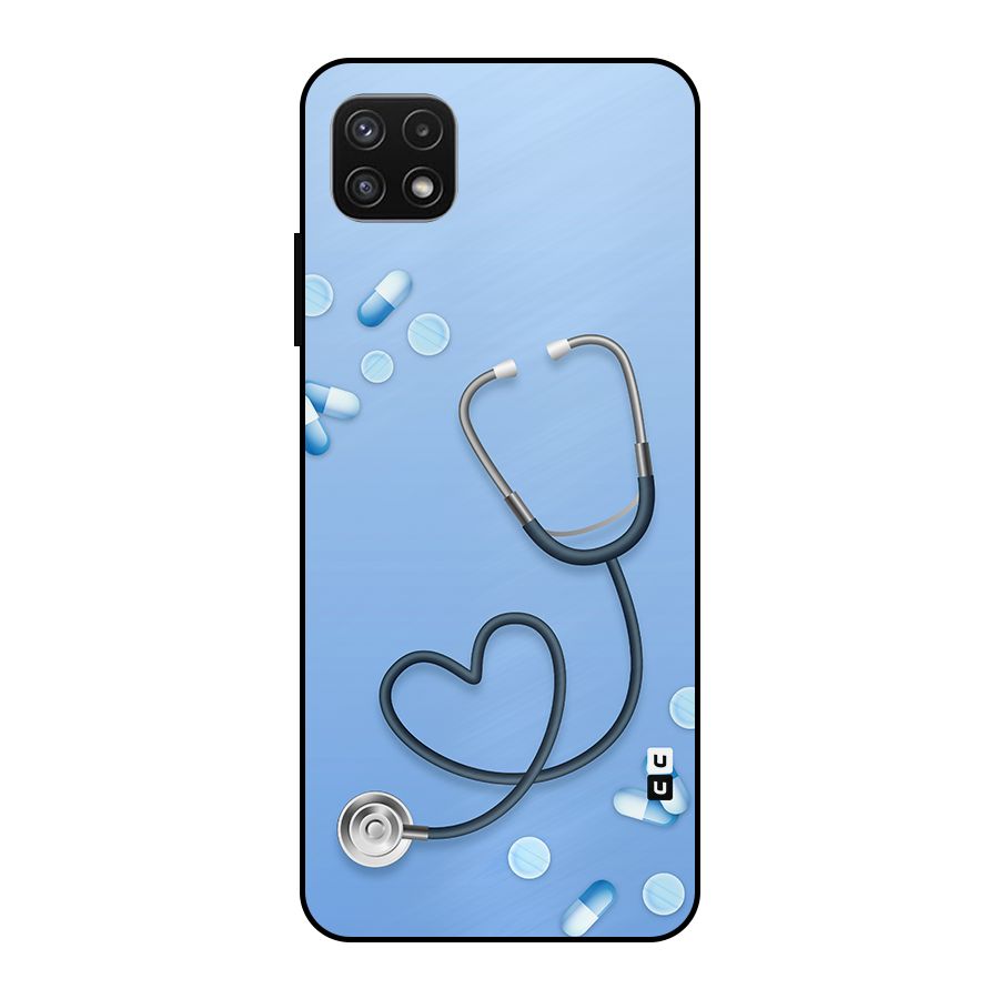 Doctors Stethoscope Metal Back Case for Galaxy A22 5G