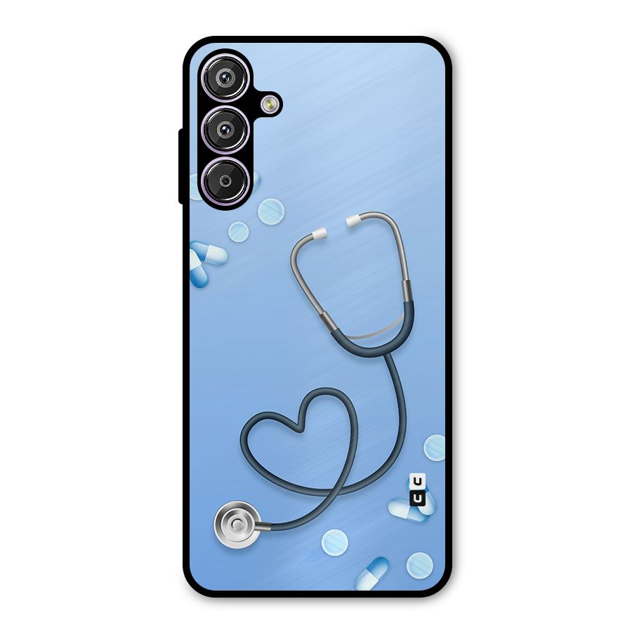 Doctors Stethoscope Metal Back Case for Galaxy F15