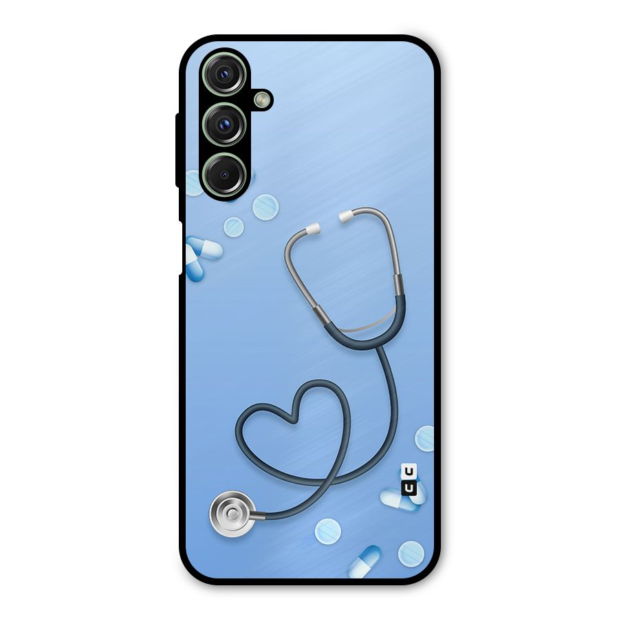 Doctors Stethoscope Metal Back Case for Galaxy F34