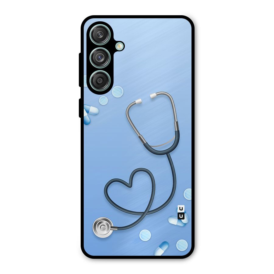 Doctors Stethoscope Metal Back Case for Galaxy M55 5G