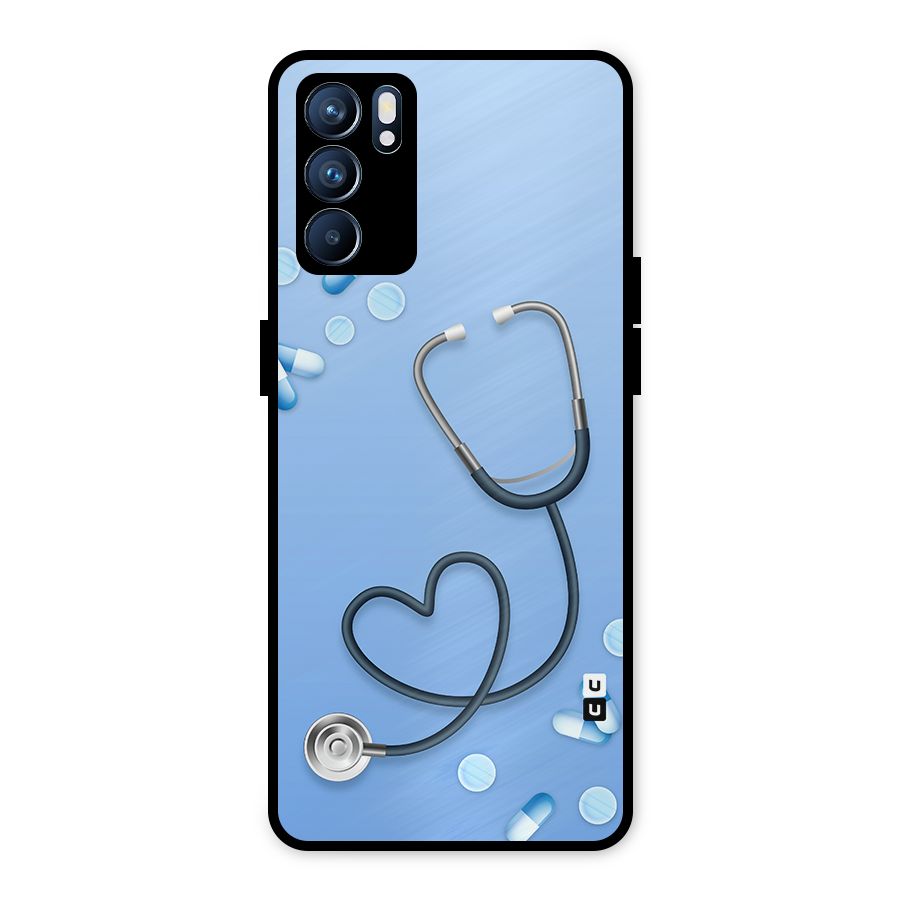 Doctors Stethoscope Metal Back Case for Oppo Reno6 5G