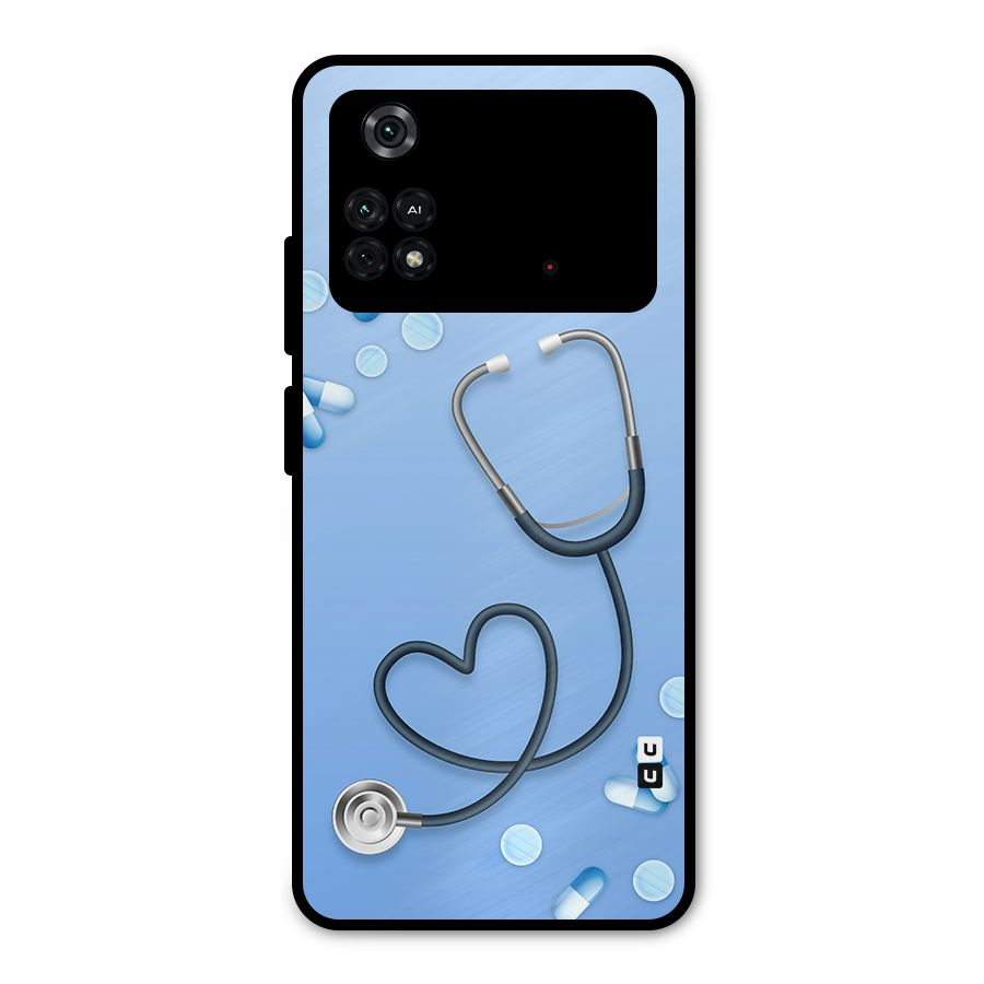 Doctors Stethoscope Metal Back Case for Poco M4 Pro 4G