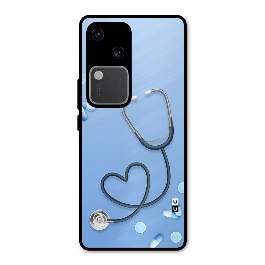 Doctors Stethoscope Metal Back Case for Vivo V30 Pro