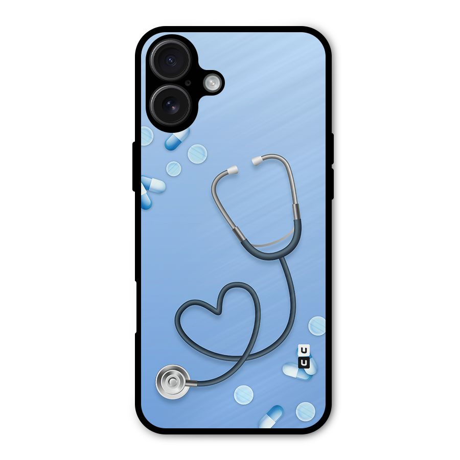 Doctors Stethoscope Metal Back Case for iPhone 16 Plus