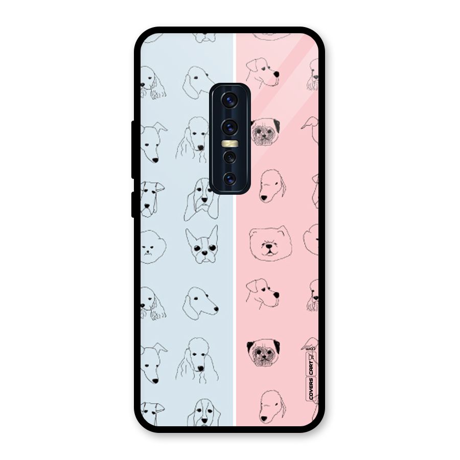 Dog Cat And Cow Glass Back Case for Vivo V17 Pro