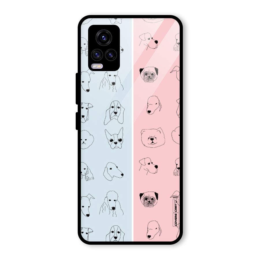 Dog Cat And Cow Glass Back Case for Vivo V20 2021
