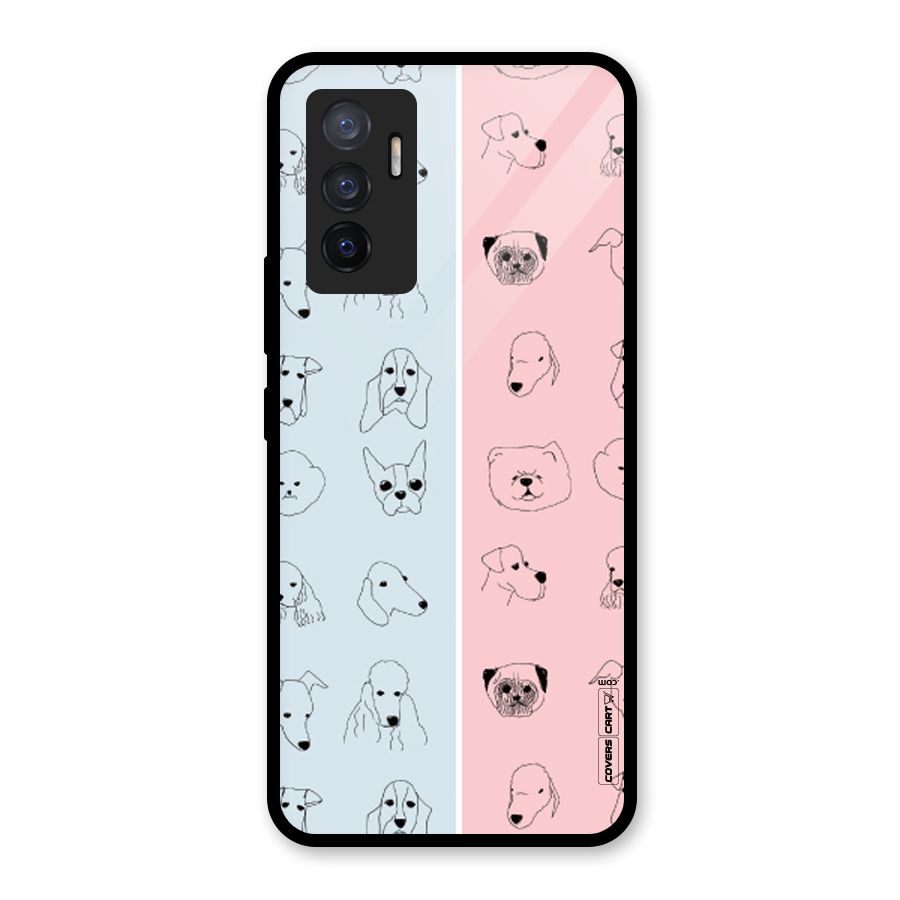 Dog Cat And Cow Glass Back Case for Vivo V23e