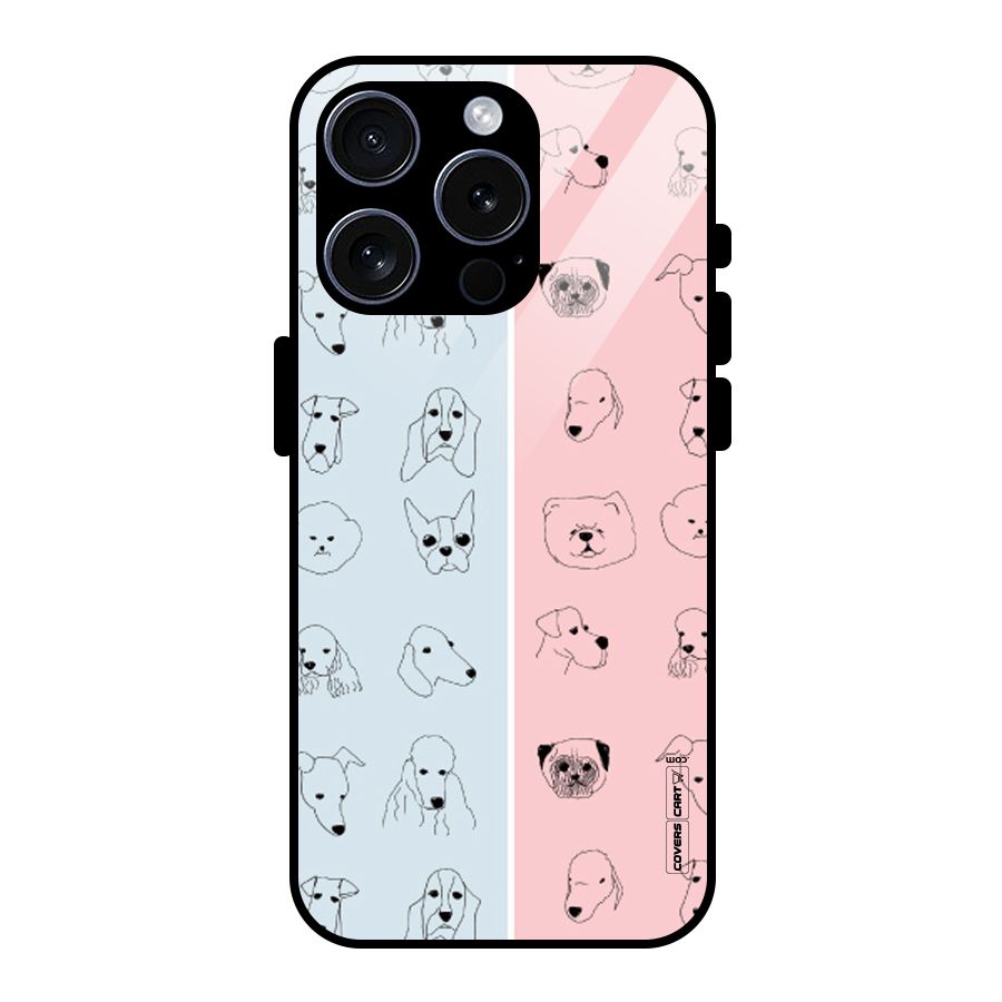Dog Cat And Cow Glass Back Case for iPhone 15 Pro