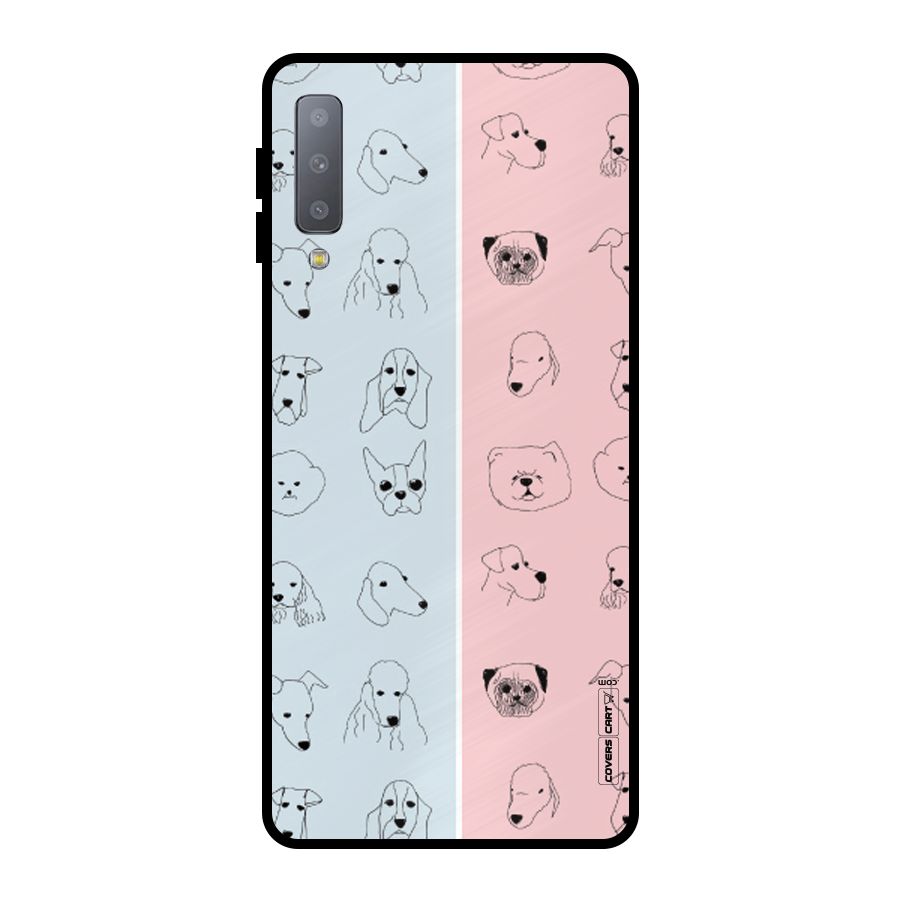 Dog Cat And Cow Metal Back Case for Galaxy A7 (2018)