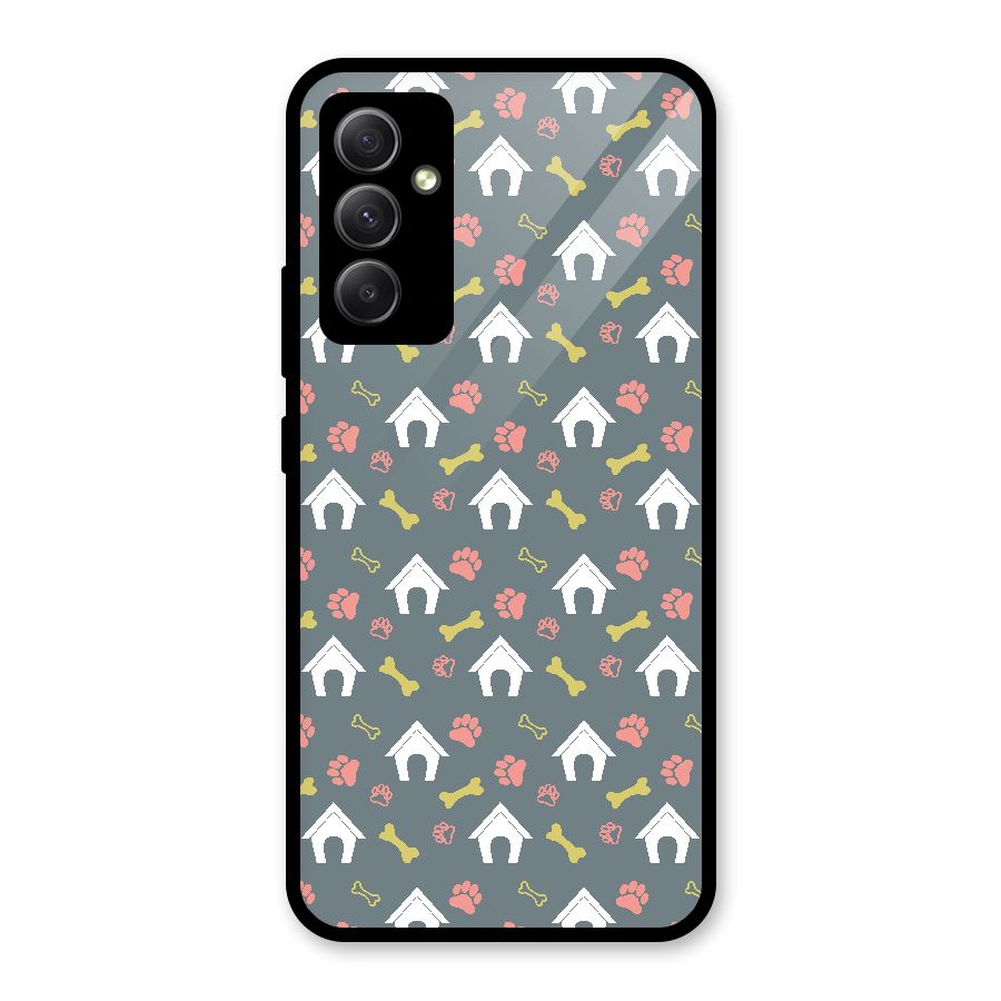 Dog Pattern Glass Back Case for Galaxy A34